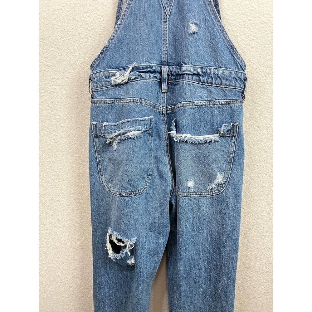American Eagle Outfitters Blue Distressed Jeans Overalls - Picture 7 of 10